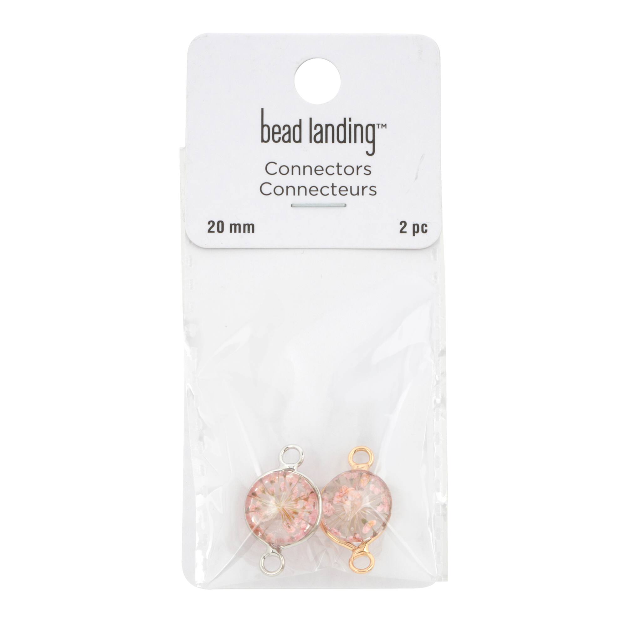 20mm Flower Rhodium Connectors, 2ct. by Bead Landing™